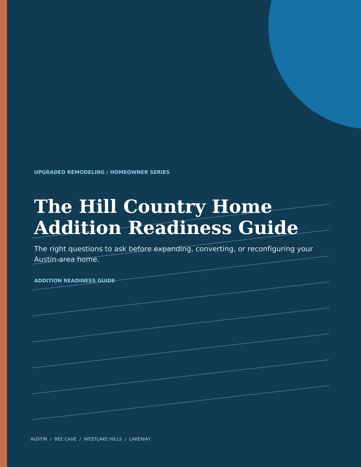 Cover of The Hill Country Home Addition Readiness Guide by Upgraded Remodeling